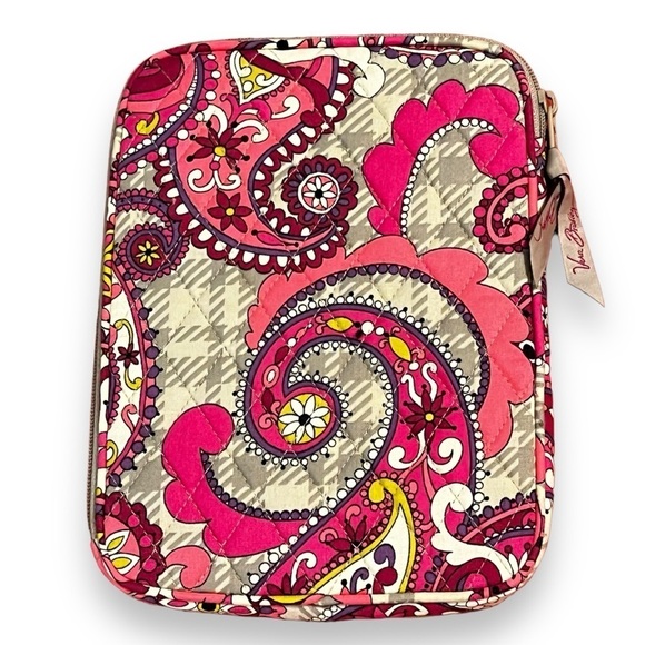 Vera Bradley Padded Tech Case Kindle E Reader Paisley Meet Plaid Quilted Fabric - Picture 2 of 8